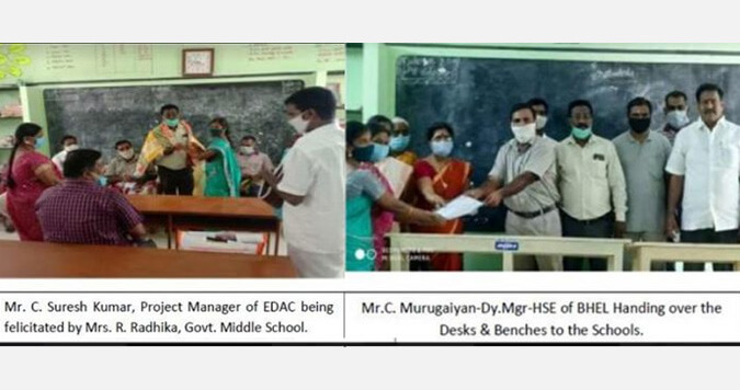 EDAC Engineering donates classroom furniture to two Government schools in Cuddalore district, Tamil Nadu as part of its CSR initiative